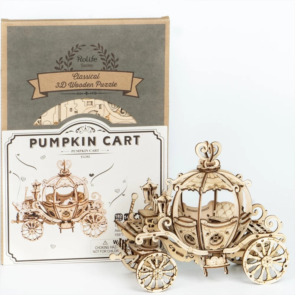 ROKR Pumpkin Carriage - Puzzle 3D in legno, modello meccanico fai da te