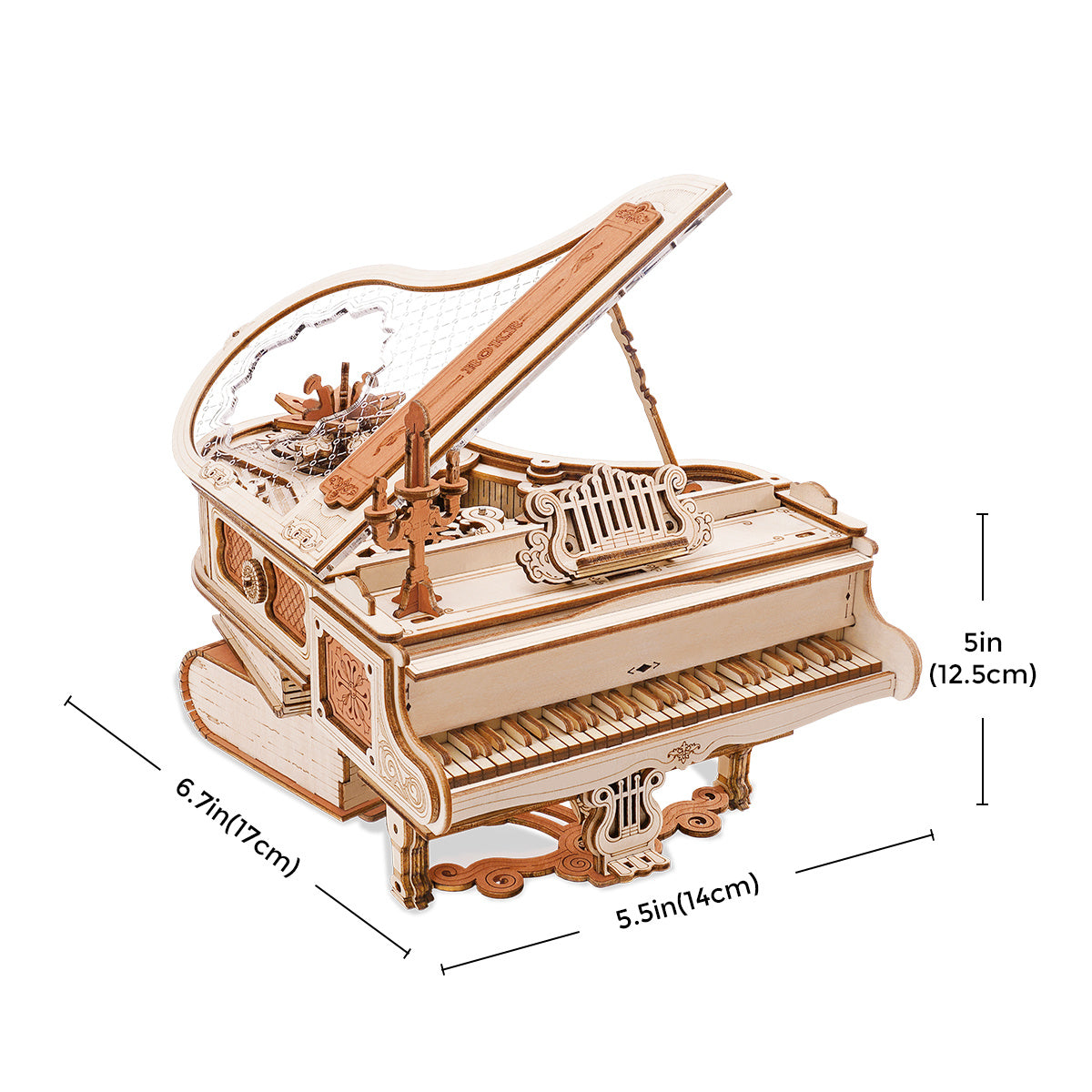 ROKR Magic Piano  - 3D Wooden Puzzle, DIY Mechanical Model