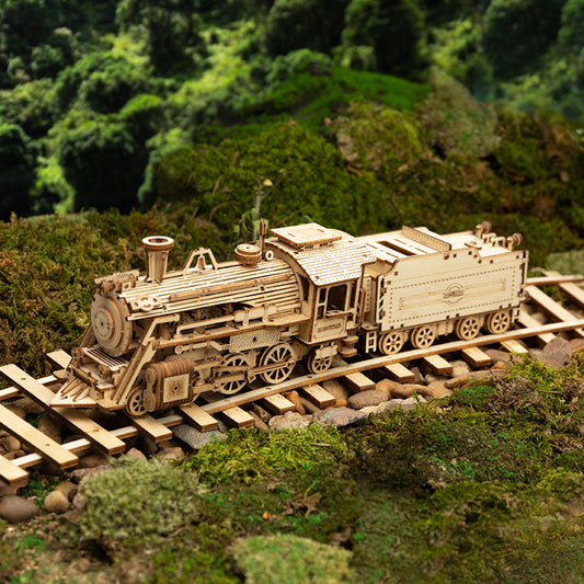 ROKR Prime Steam Express Model  - 3D Wooden Puzzle, DIY Mechanical Model