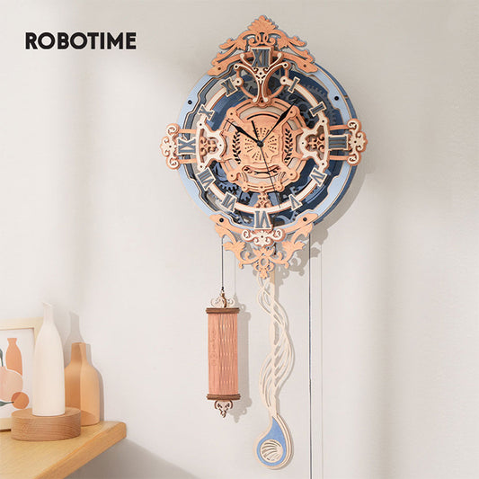 ROKR Time Art Romantic Notes Wall Clock  - 3D Wooden Puzzle, DIY Mechanical Model