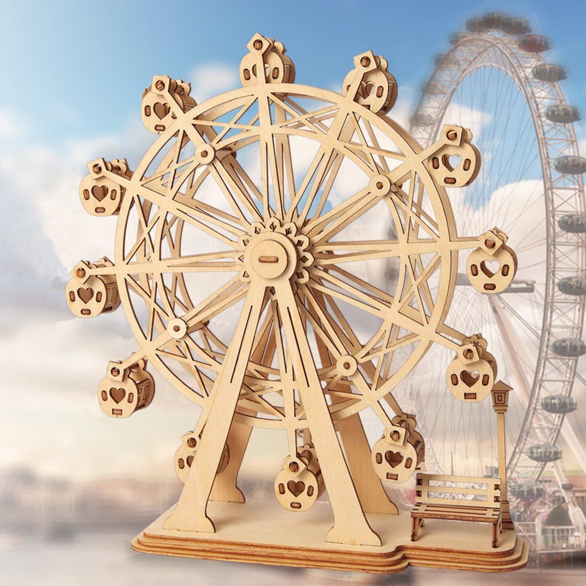 Rolife Ferris Wheel - Đồ chơi xếp hình bằng gỗ 3D, Mô hình cơ khí tự làm