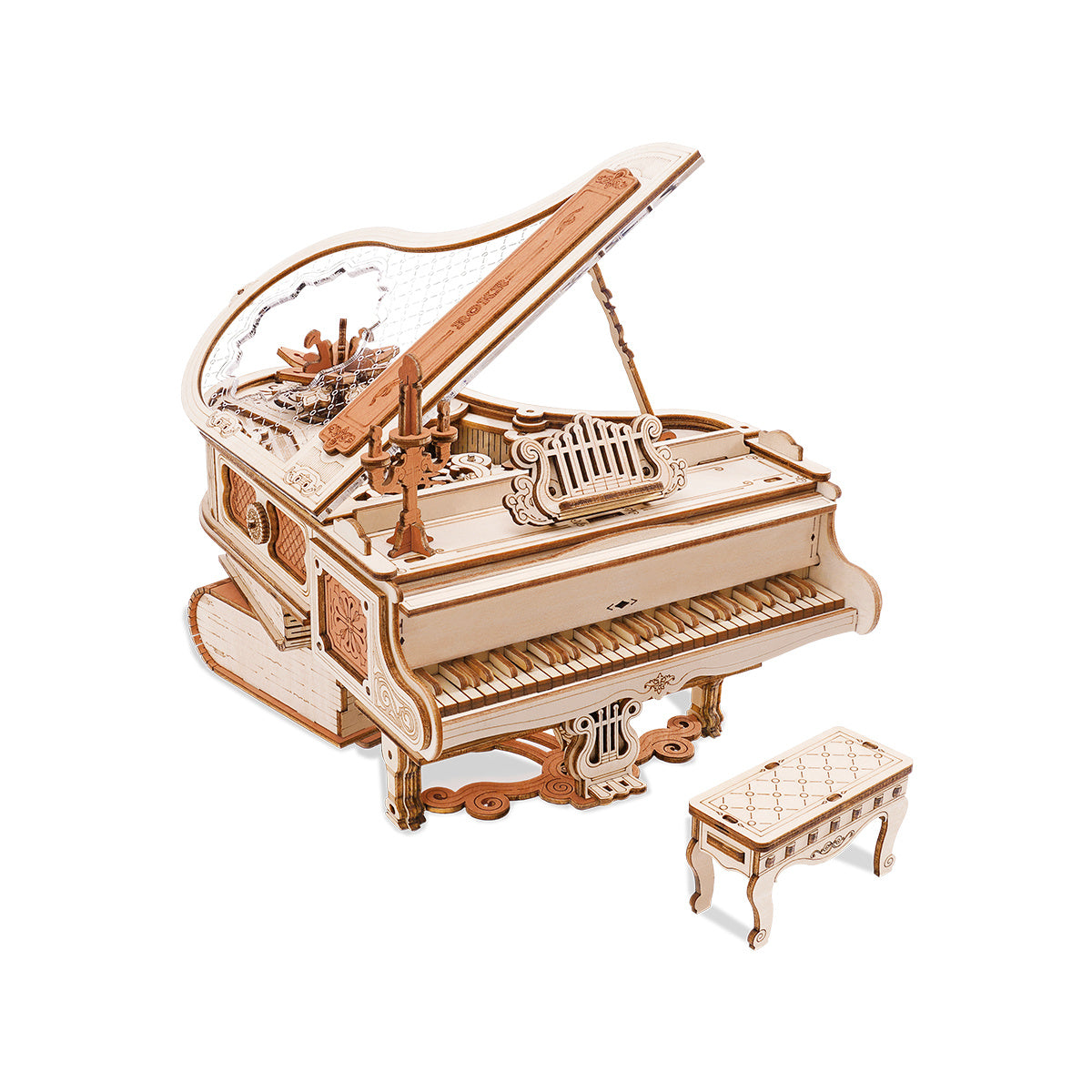 ROKR Magic Piano  - 3D Wooden Puzzle, DIY Mechanical Model