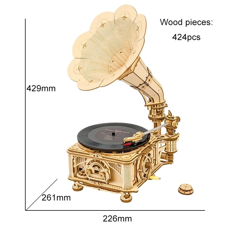 ROKR DIY Wooden Music Box  - 3D Wooden Puzzle, DIY Mechanical Model