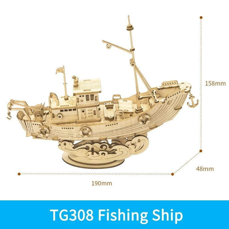 ROKR Ship Model  - 3D Wooden Puzzle, DIY Mechanical Model