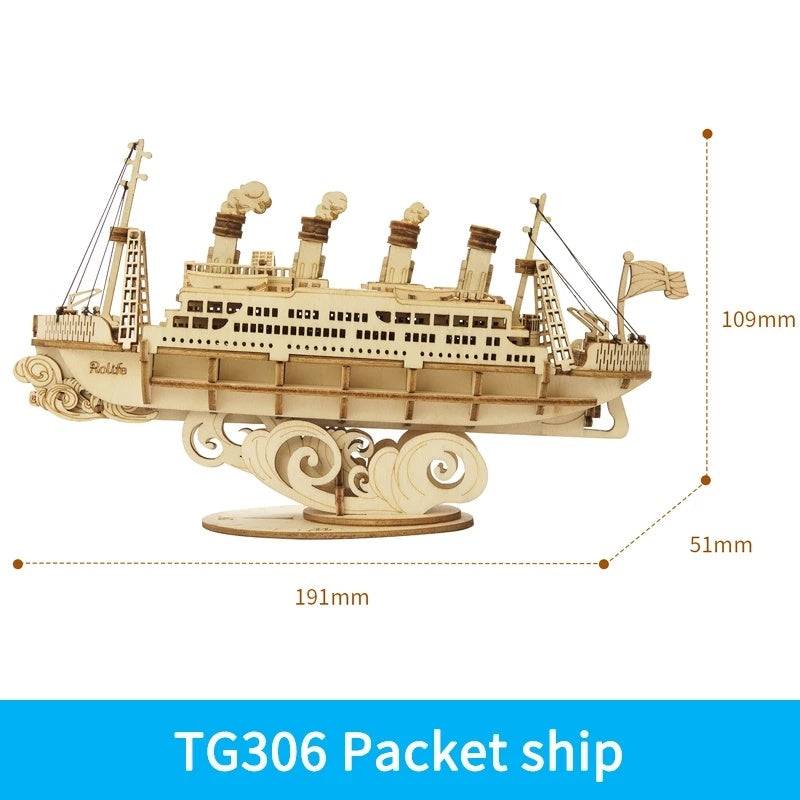 ROKR Ship Model  - 3D Wooden Puzzle, DIY Mechanical Model