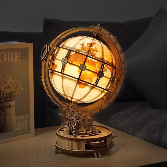 ROKR Luminous Globe - 3D Wooden Puzzle, DIY Mechanical Model