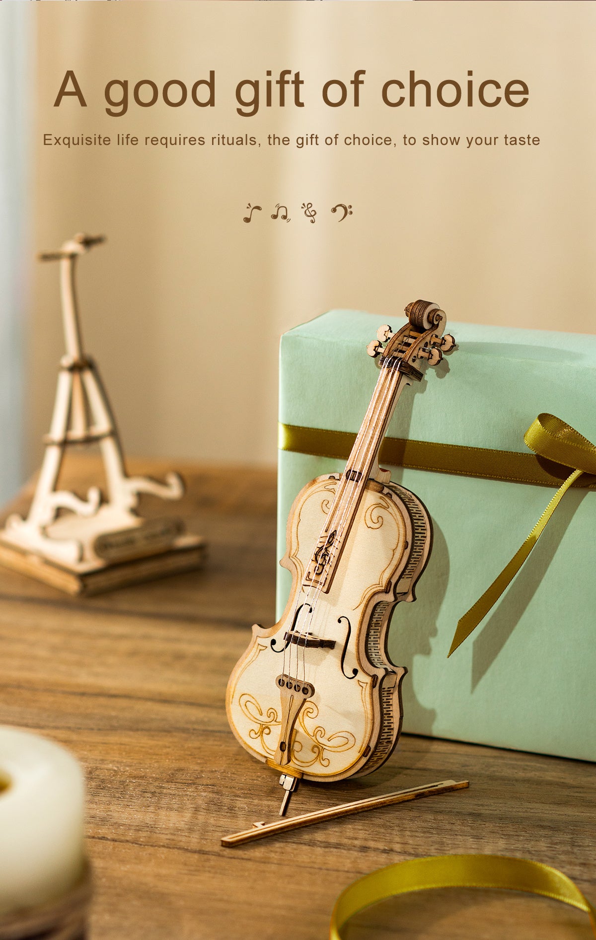 ROKR Musical Instrument - 3D Wooden Puzzle, DIY Mechanical Model