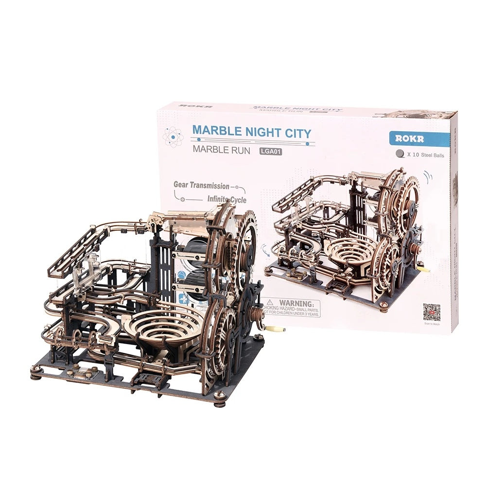 ROKR Marble Night City - 3D Wooden Puzzle, DIY Mechanical Model