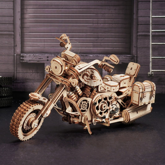 ROKR Cruiser Motorcycle  - 3D Wooden Puzzle, DIY Mechanical Model